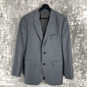 Guabello Sz 40R Super 130 Wool Woven In Italy Career Nocked Blazer Jacket Gray